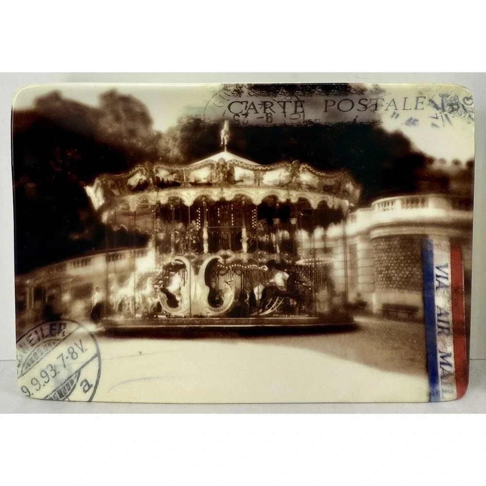 Restoration Hardware Carte Postale Paris Trays Set of 3 French‎ Travel Decor EUC